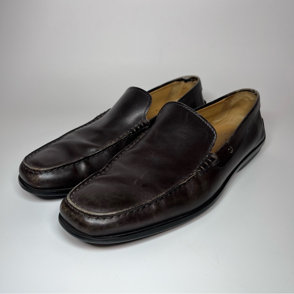 Tod’s Men's Dark Brown Leather Driving Loafers Italy Slip On Size 8.5 READ